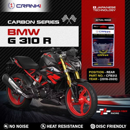 CRANK1 Carbon Brake Pads Rear BMW G 310 R (2016-2020) - CFB312