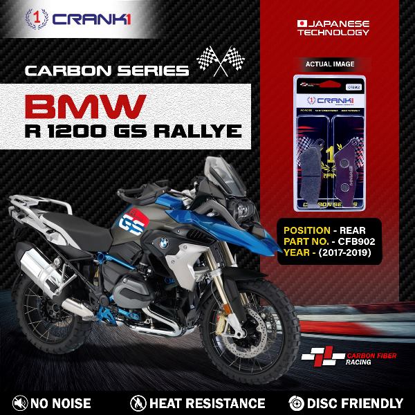 CRANK1 Carbon Brake Pads Rear BMW R1200 GS Rallye 2017-2019 – (CFB902)