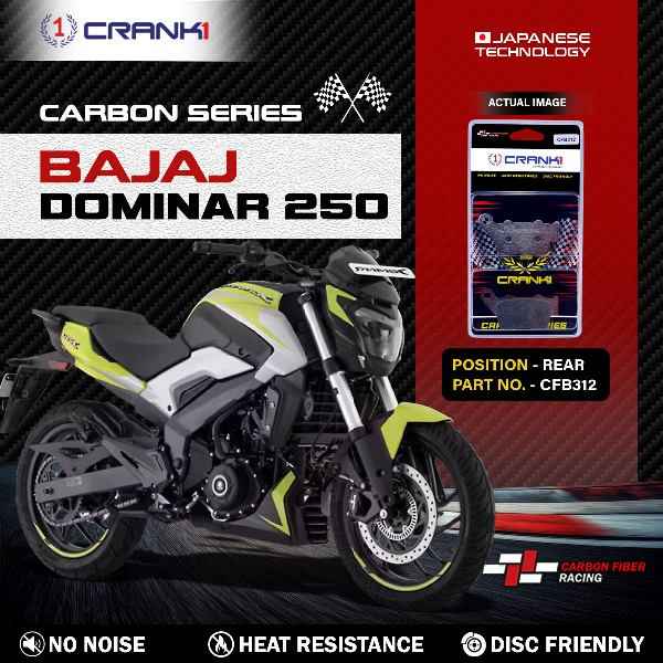CRANK1 Carbon Brake Pads Rear Bajaj Dominar 250- CFB312