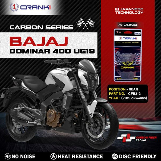 CRANK1 Carbon Brake Pads Rear Bajaj Dominar 400 UG19 (2019 Onwards)- CFB312