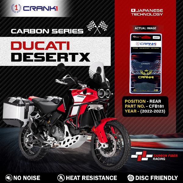CRANK1 Carbon Brake Pads Rear Ducati Desert X (2022-2023) - CFB181