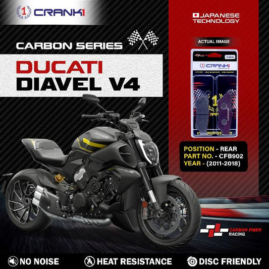 CRANK1 Carbon Brake Pads Rear Ducati Diavel V4 2011-2018 – (CFB902)