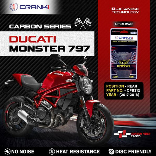 CRANK1 Carbon Brake Pads Rear Ducati Monster 797 (2017 – 2018) - CFB312