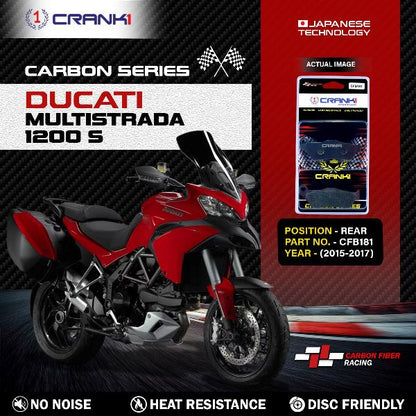 CRANK1 Carbon Brake Pads Rear Ducati Multistrada 1200 S (2015-2017) - CFB181