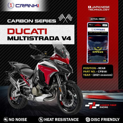 CRANK1 Carbon Brake Pads Rear Ducati Multistrada 1200 V4 (2021 Onwards - CFB181