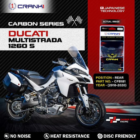 CRANK1 Carbon Brake Pads Rear Ducati Multistrada 1260  S 2018-2020) - CFB181