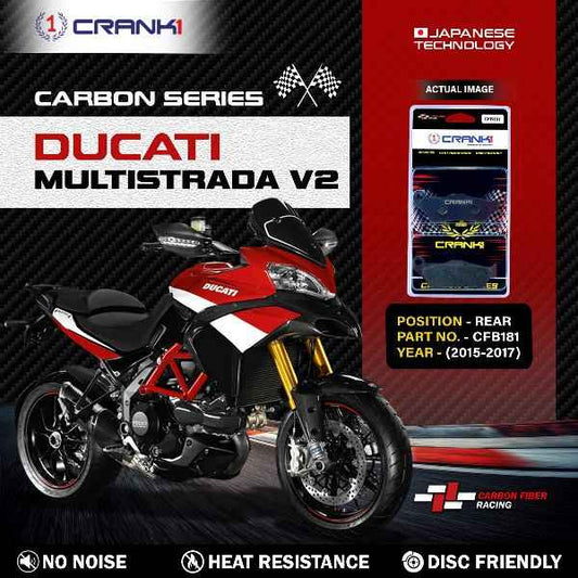 CRANK1 Carbon Brake Pads Rear Ducati Multistrada V2 (2015-2017) - CFB181
