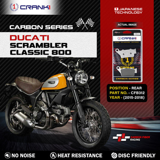 CRANK1 Carbon Brake Pads Rear Ducati Scrambler Classic 800 (2015-2018) - CFB312