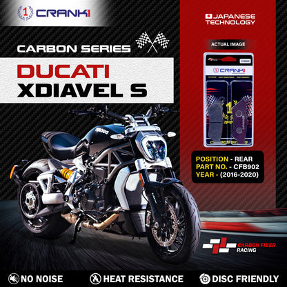 CRANK1 Carbon Brake Pads Rear Ducati Xdiavel S 2016-2020 – (CFB902)