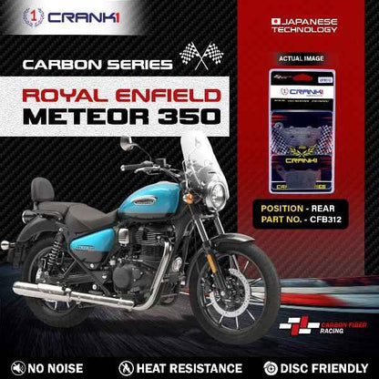 CRANK1 Carbon Brake Pads Rear For Royal Enfield Meteor 350- CFB312