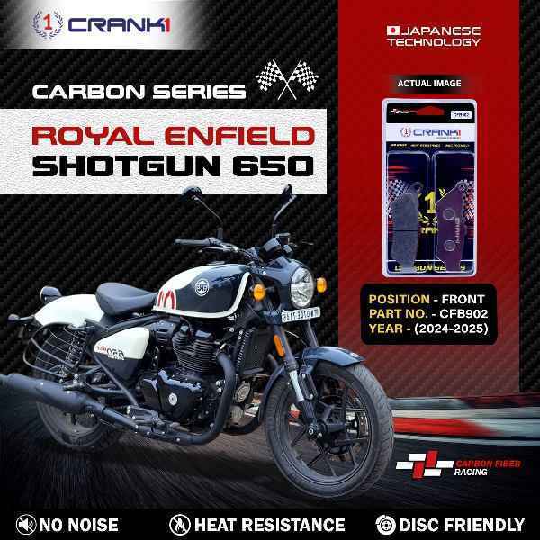 CRANK1 Carbon Brake Pads Rear For Royal Enfield Continental GT 650 (2018 Onwards) – (CFB902)