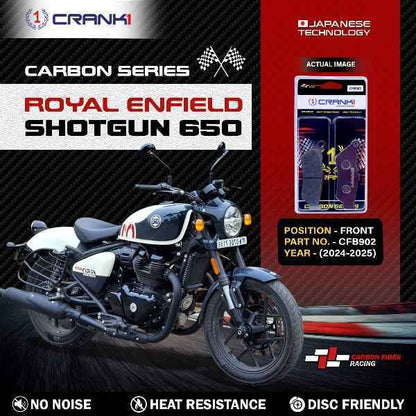 CRANK1 Carbon Brake Pads Rear For Royal Enfield Continental GT 650 (2018 Onwards) – (CFB902)