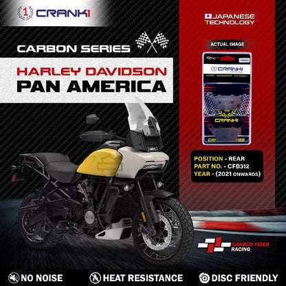 CRANK1 Carbon Brake Pads Rear Harley Davidson Pan America (2021 Onwards - CFB312