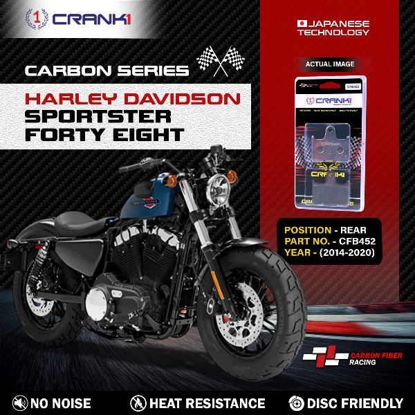 CRANK1 Carbon Brake Pads Rear Harley Davidson Sportster Forty Eight (2014-2020)- ( CFB452 )