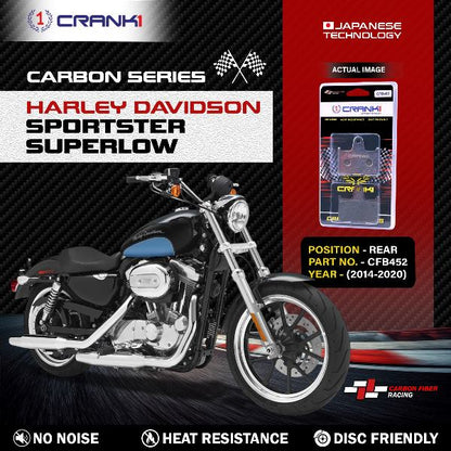 CRANK1 Carbon Brake Pads Rear  Harley Davidson Sportster SuperLow (2014-2020) - ( CFB452 )