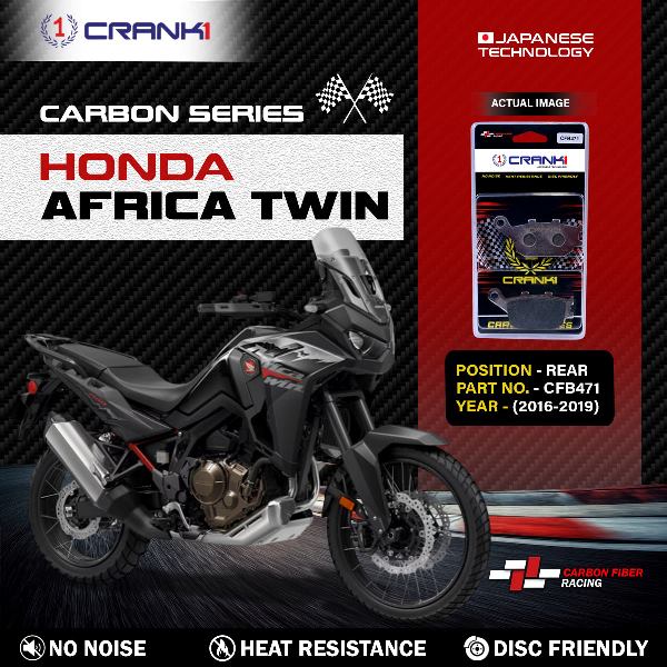 CRANK1 Carbon Brake Pads Rear Honda Africa Twin 2016-2019 ( CFB471 )