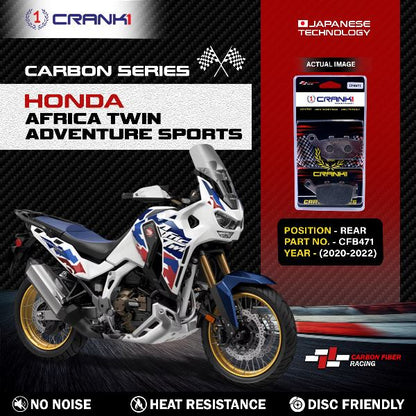 CRANK1 Carbon Brake Pads Rear Honda Africa Twin Adv Sports 2020-2022 ( CFB471 )