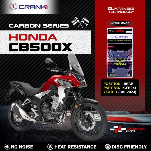 CRANK1 Carbon Brake Pads Rear Honda CB 500X (2019-2023) - CFB041