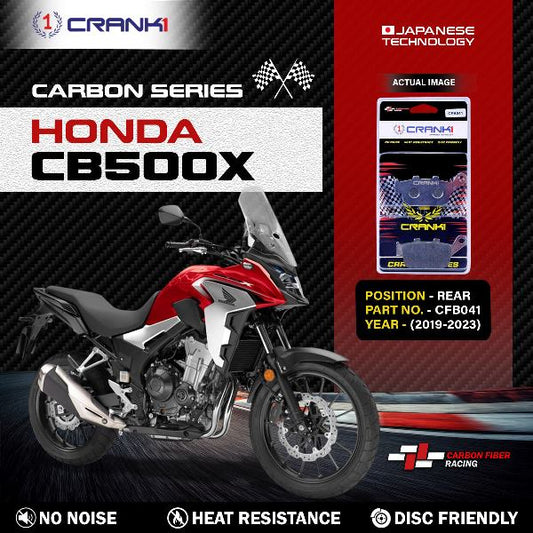 CRANK1 Carbon Brake Pads Rear Honda CB 500X (2019-2023) - CFB041