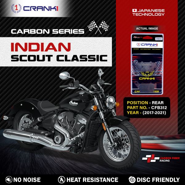 CRANK1 Carbon Brake Pads Rear Indian Scout (2017-2021) - CFB312