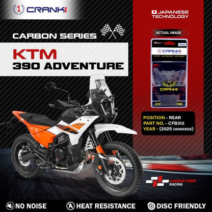 CRANK1 Carbon Brake Pads Rear  KTM 390 Adventure (2025 Onwards)- CFB312