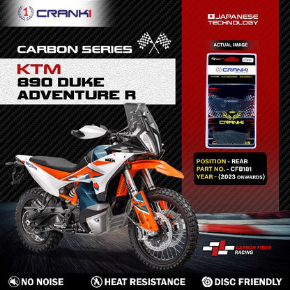 CRANK1 Carbon Brake Pads Rear KTM 890 Duke Adventure R (2023 Onwards)- CFB181