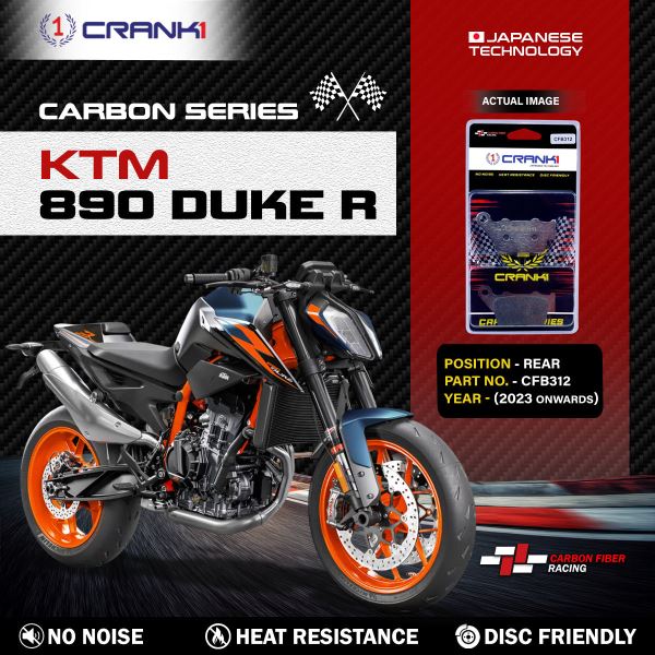 CRANK1 Carbon Brake Pads Rear KTM 890 Duke R (2023 onwards) - CFB312