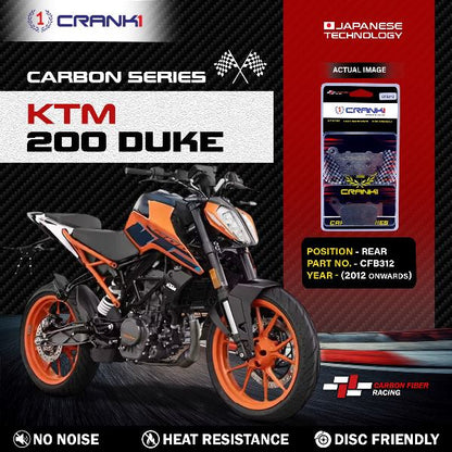 CRANK1 Carbon Brake Pads Rear KTM Duke 200 (2012 onwards) - CFB312