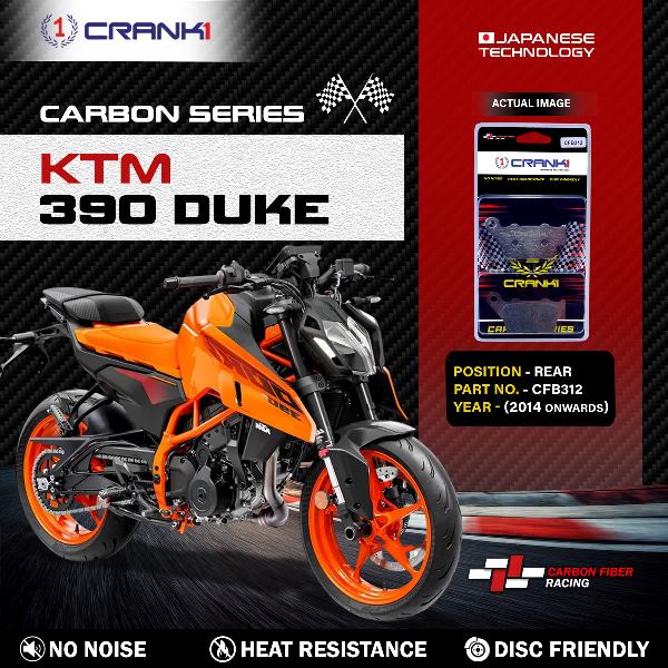 CRANK1 Carbon Brake Pads Rear KTM Duke 390 (2014 onwards) - CFB312