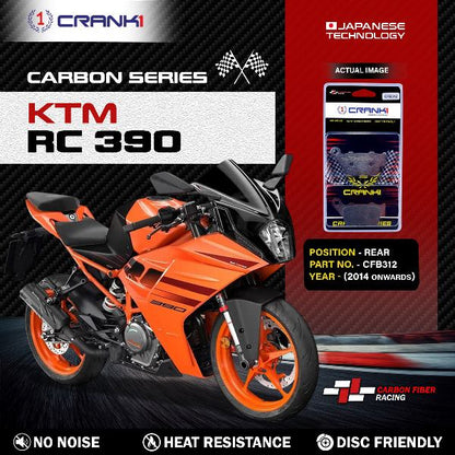 CRANK1 Carbon Brake Pads Rear KTM RC 390 (2014 onwards) - CFB312