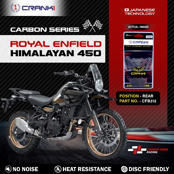 CRANK1 Carbon Brake Pads Rear RE Himalayan 450 - CFB312