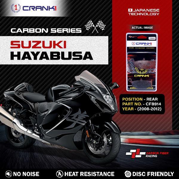 CRANK1 Carbon Brake Pads Rear Suzuki Hayabusa  2008-2012 – (CFB914)