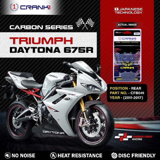 CRANK1 Carbon Brake Pads Rear Triumph Daytona 675R (2011-2017) - CFB041