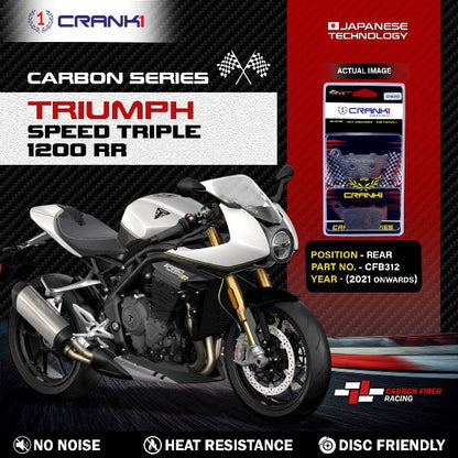 CRANK1 Carbon Brake Pads Rear Triumph Speed Triple 1200 RR (2021 onwards - CFB312