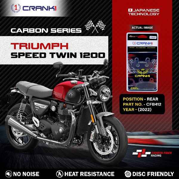 CRANK1 Carbon Brake Pads Rear Triumph Speed Twin 1200 (2022)- CFB412