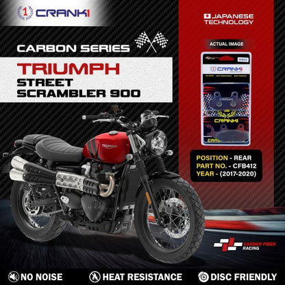 CRANK1 Carbon Brake Pads Rear Triumph Street Scrambler 900-2017-2020