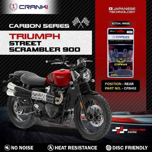 CRANK1 Carbon Brake Pads Rear Triumph Street Scrambler 900- CFB412