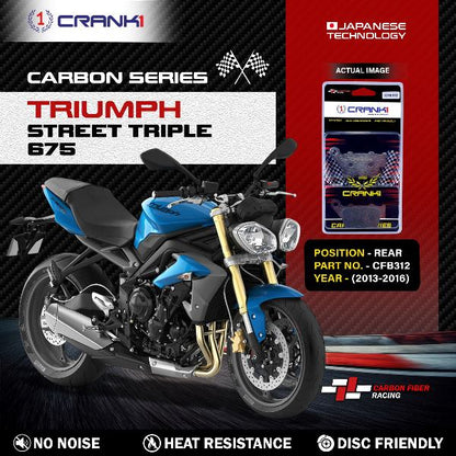 CRANK1 Carbon Brake Pads Rear Triumph Street Triple 675 (2013-2016) - CFB312