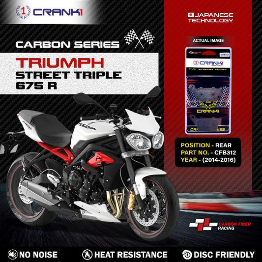 CRANK1 Carbon Brake Pads Rear Triumph Street Triple 675 R (2014-2016) - CFB312