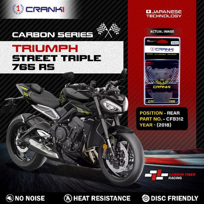 CRANK1 Carbon Brake Pads Rear Triumph Street Triple 765 RS (2018) - CFB312