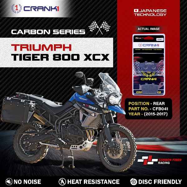 CRANK1 Carbon Brake Pads Rear Triumph Tiger 800 XCX 2015-2017 - CFB041