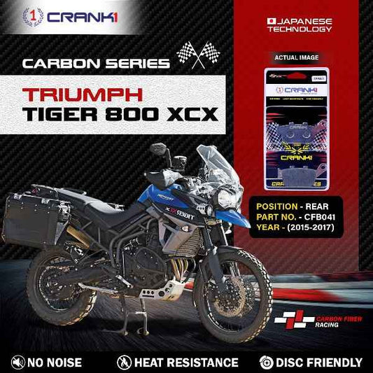 CRANK1 Carbon Brake Pads Rear Triumph Tiger 800 XCX 2015-2017 - CFB041