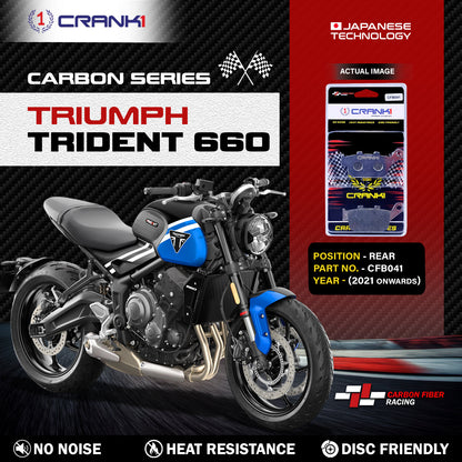 CRANK1 Carbon Brake Pads Rear Triumph Trident 660  2021 Onwards - CFB041