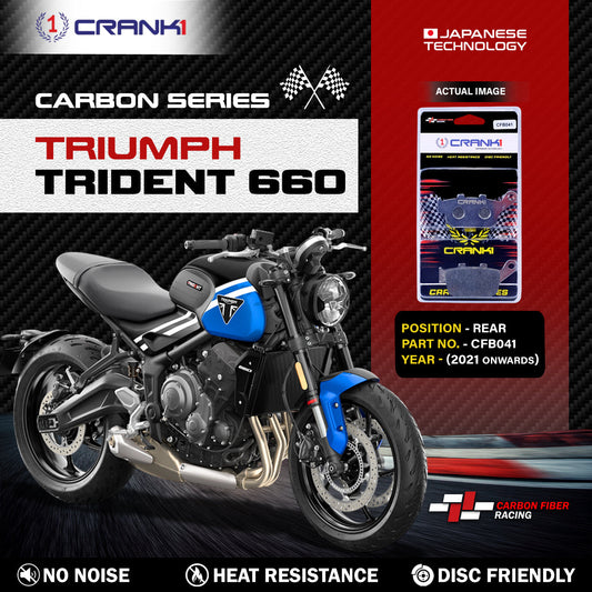 CRANK1 Carbon Brake Pads Rear Triumph Trident 660  2021 Onwards - CFB041