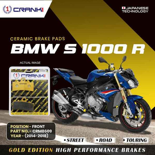 CRANK1 Ceramic Brake Pad for BMW S 1000 R (2014-18)-Front-CRM8609