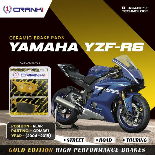 CRANK1 Ceramic Brake Pad for Rear Yamaha YZF R6 - CRM361