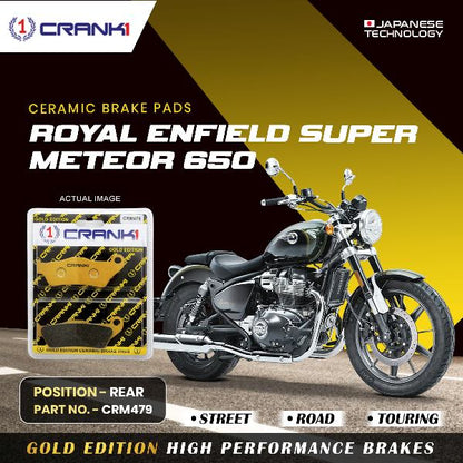 CRANK1 Ceramic Brake Pad for Royal Enfield Super Meteor 650 CRM479 - Rear