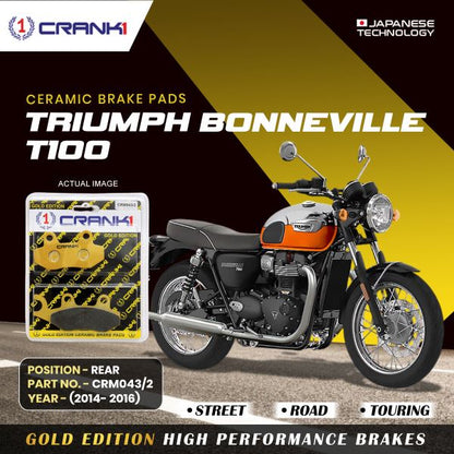 CRANK1 Ceramic Brake Pad for Triumph Bonneville T100 (2014-16)