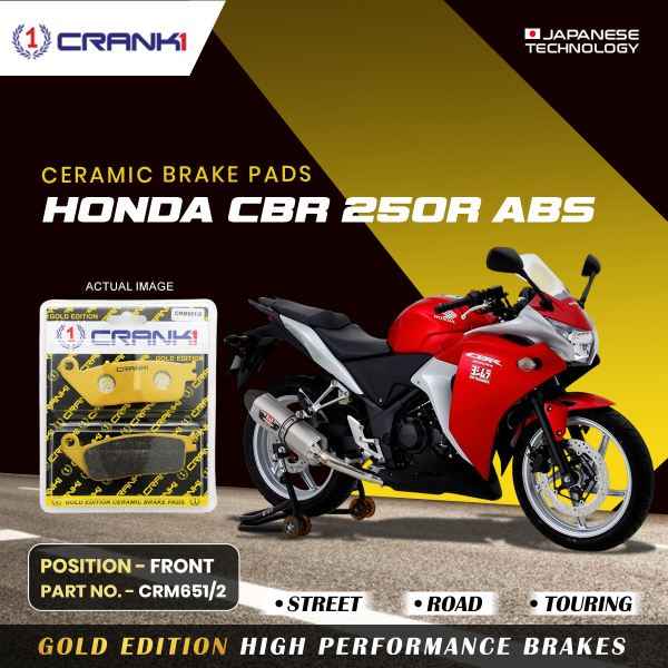 CRANK1 Ceramic Brake Pads Front for Honda CBR 250R ABS-CRM651/2
