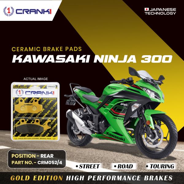 CRANK1 Brake Pad For Rear Kawasaki Ninja 300-CRM052/4